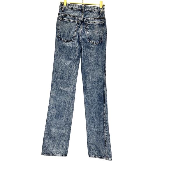 Khaite – Danielle High-Rise Straight Jeans – Blue (Acid-Wash Finish) – Size 24 - Picture 4 of 6